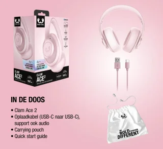 Fresh 'n Rebel Clam Ace 2 – Draadloze Koptelefoon – Pastel Pink