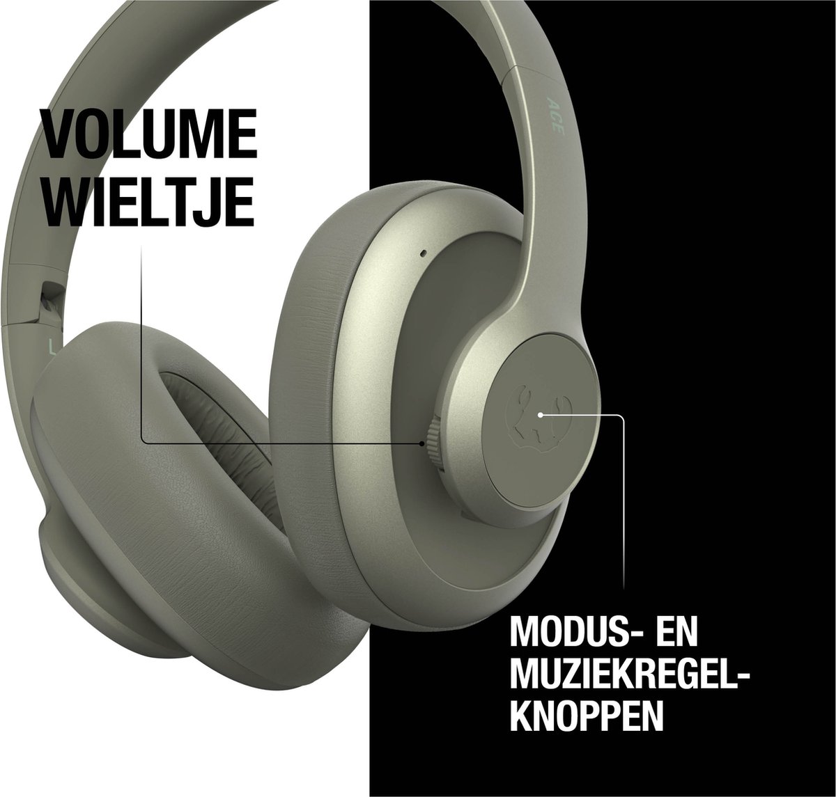 Wat vinden we goed aan de Fresh 'n Rebel Clam Ace Noise Cancelling Hoofdtelefoon Dried Green