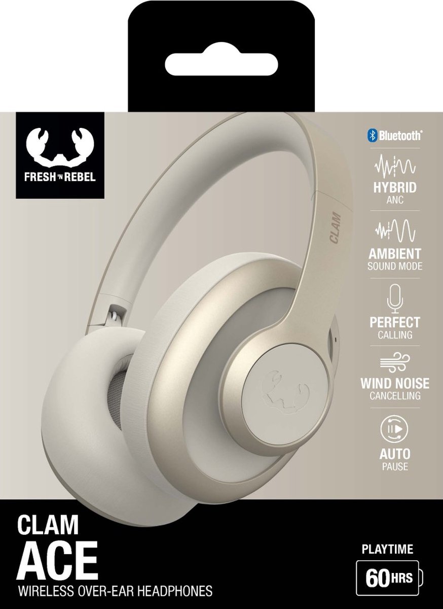 Fresh 'n Rebel Clam Ace Noise Cancelling Koptelefoon Silky Sand