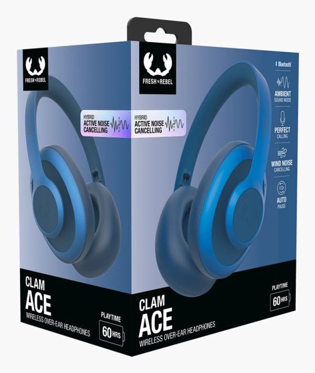 Fresh 'n Rebel Clam Ace True Blue noise cancelling hoofdtelefoon