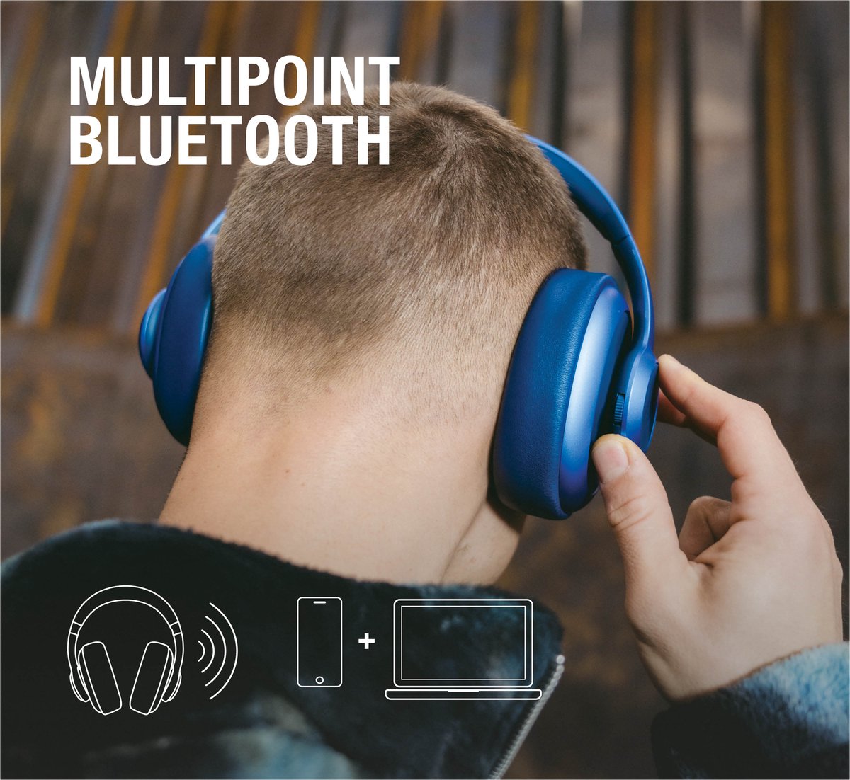 Fresh 'n Rebel Clam Ace True Blue noise cancelling hoofdtelefoon