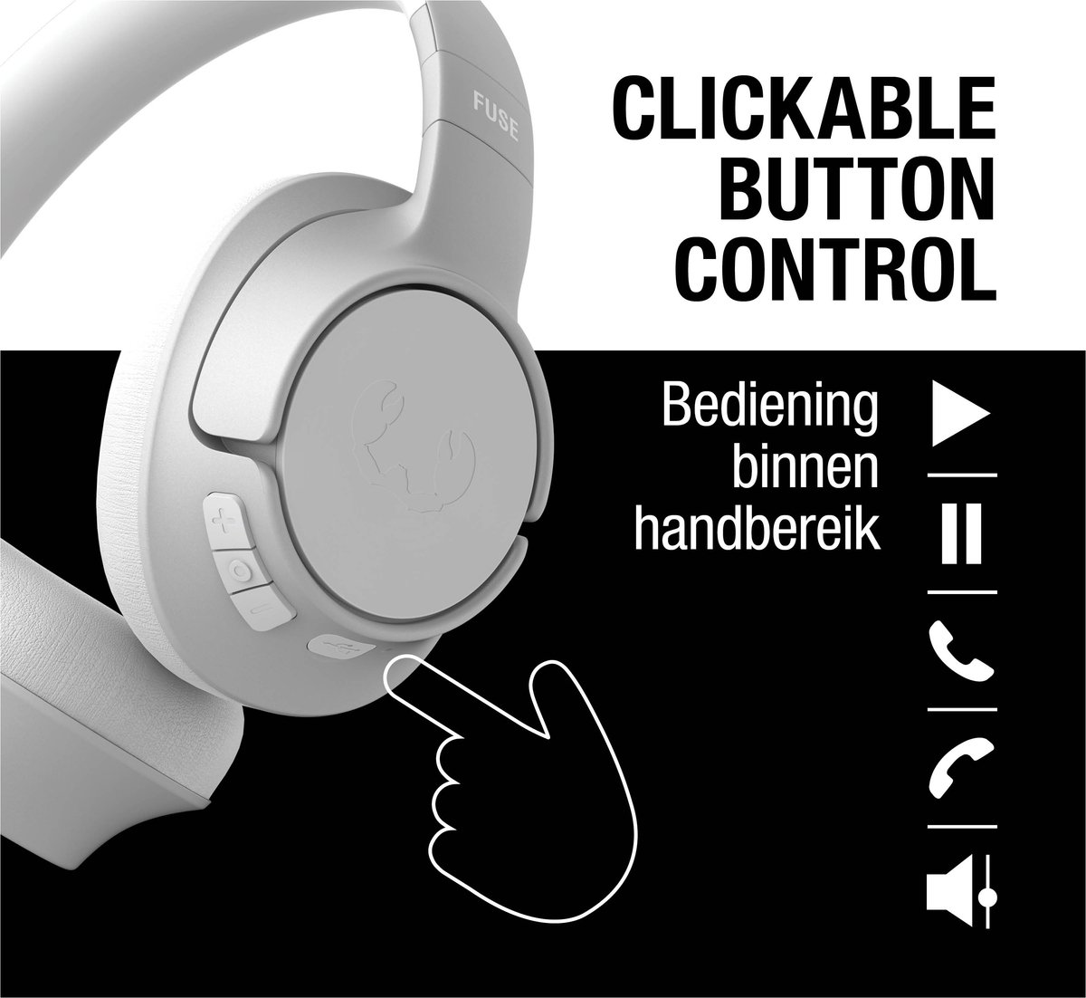 Fresh 'n Rebel Clam Fuse Draadloze Over Ear Koptelefoon Ice Grey