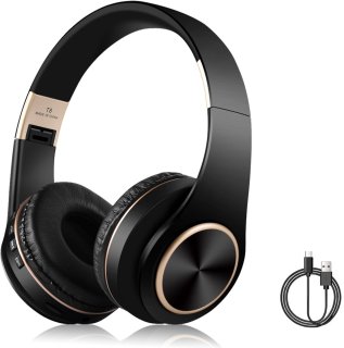 De Gloovon Bluetooth Over-Ear Koptelefoon Zwart in één oogopslag