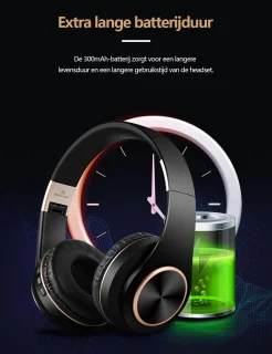 Gloovon Bluetooth Over-Ear Koptelefoon Zwart