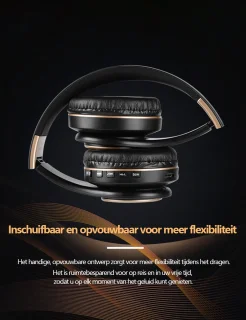 Gloovon Bluetooth Over-Ear Koptelefoon Zwart