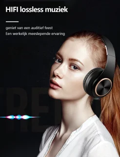 Gloovon Bluetooth Over-Ear Koptelefoon Zwart