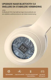 Gloovon Draadloze ENC Koptelefoon Wit