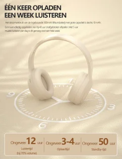 Gloovon Draadloze ENC Koptelefoon Wit