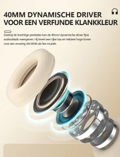 Gloovon Draadloze ENC Koptelefoon Wit