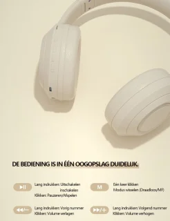 Gloovon Draadloze ENC Koptelefoon Wit