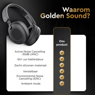 Golden Sound Tune Draadloze Over Ear Koptelefoon Bluetooth