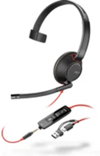 HP Poly Blackwire C5210 on-ear headset kabel mono zwart