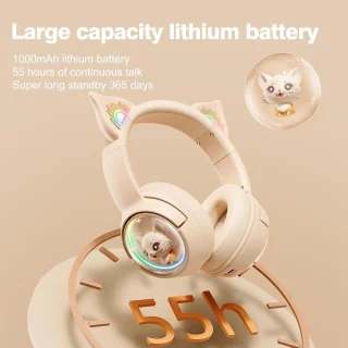 IBETTERTEC Kattenoren Over-Ear Gaming Headset