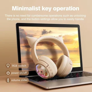 IBETTERTEC Kattenoren Over-Ear Gaming Headset