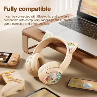 IBETTERTEC Kattenoren Over-Ear Gaming Headset