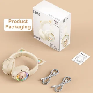 IBETTERTEC Kattenoren Over-Ear Gaming Headset