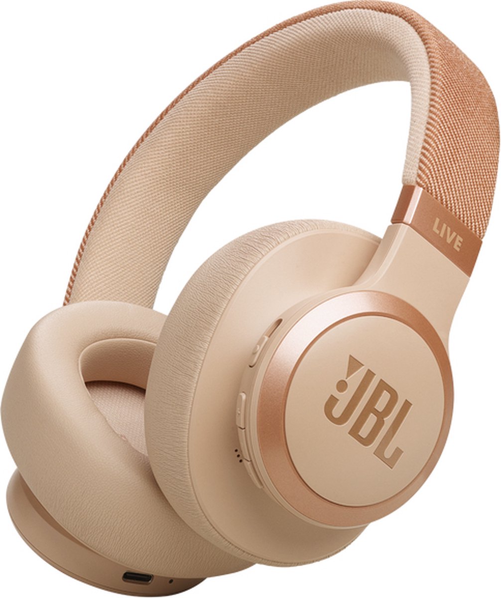 De JBL Live 770NC Draadloze Over-Ear Koptelefoon Zand in één oogopslag
