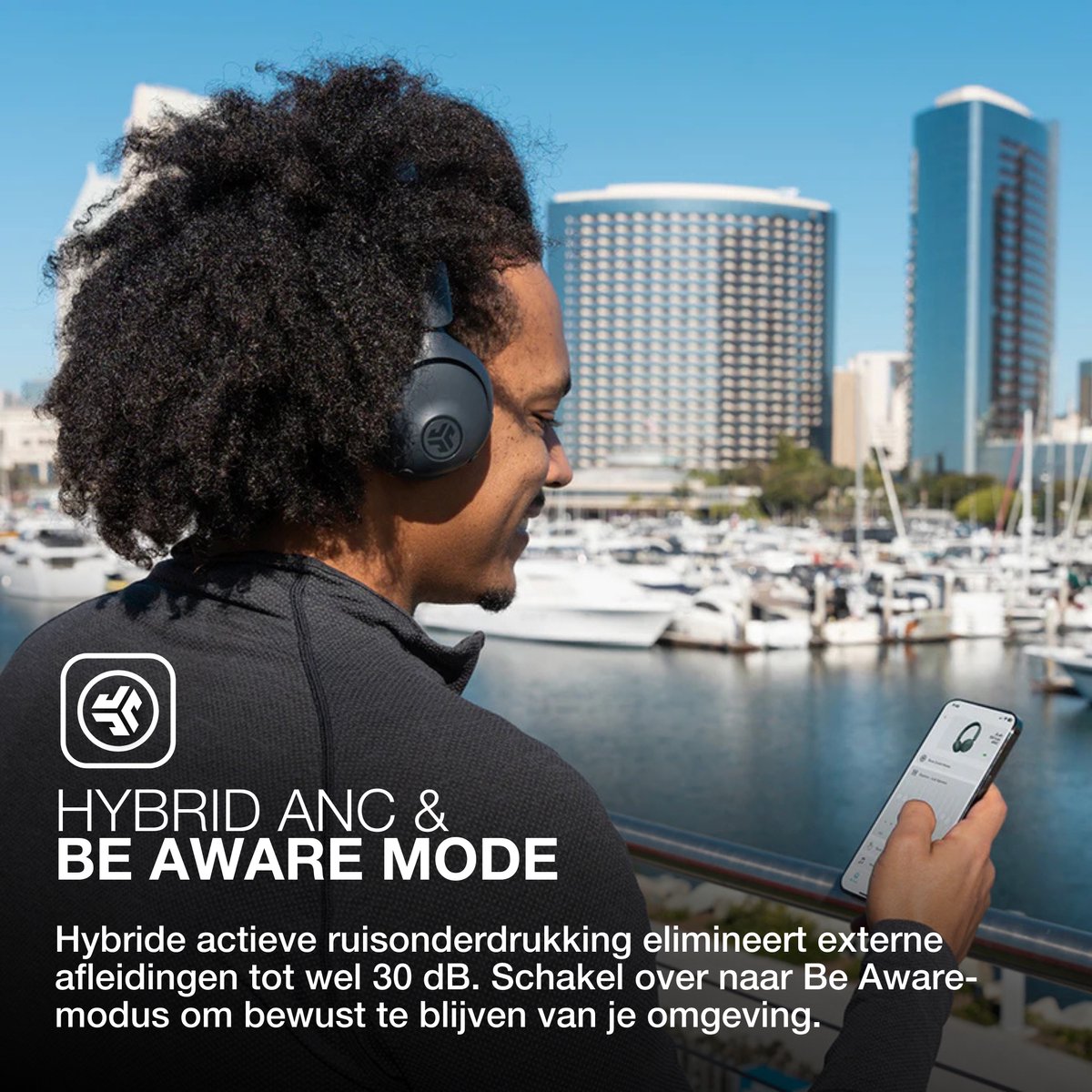 Wat vinden we goed aan de JLAB Go Lux ANC Draadloze On-Ear Koptelefoon Zwart