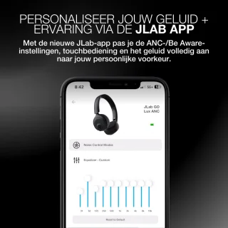JLAB Go Lux ANC Draadloze On-Ear Koptelefoon Zwart