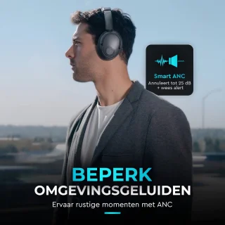JLAB Jbuds LUX ANC Draadloze Koptelefoon Zwart