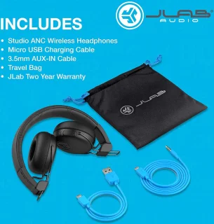 JLAB Studio ANC Draadloze On-Ear Koptelefoon Zwart