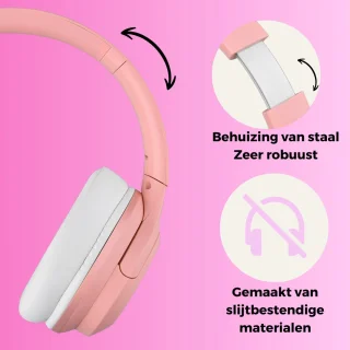 Kinderkoptelefoon Bluetooth Over Ear Roze