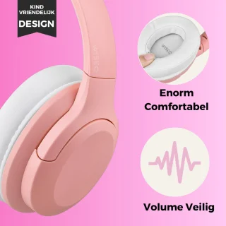 Kinderkoptelefoon Bluetooth Over Ear Roze