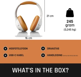 Lenco HPB-830GY Draadloze Over-Ear Koptelefoon Grijs