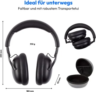 MEDION Over-Ear koptelefoon HX-1 Plus, zwart