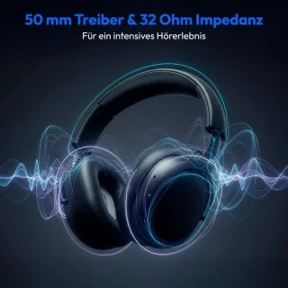 MEDION Over-Ear koptelefoon HX-1 Plus, zwart