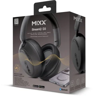 MIXX StreamQ D3 Draadloze Over Ear Koptelefoon Zwart