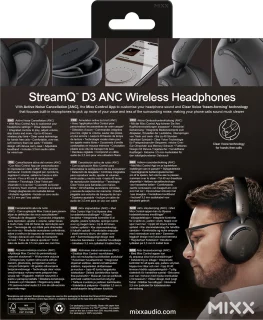 MIXX StreamQ D3 Draadloze Over Ear Koptelefoon Zwart