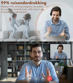 Noise Cancelling Bluetooth Hoofdtelefoon Draadloos
