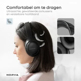 Norva Draadloze Over-Ear Noise Cancelling Koptelefoon Zwart