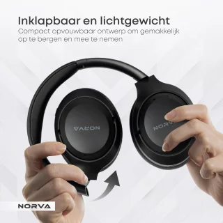 Norva Draadloze Over-Ear Noise Cancelling Koptelefoon Zwart