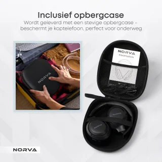 Norva Draadloze Over-Ear Noise Cancelling Koptelefoon Zwart