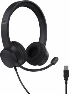 On-ear USB-headset zwart