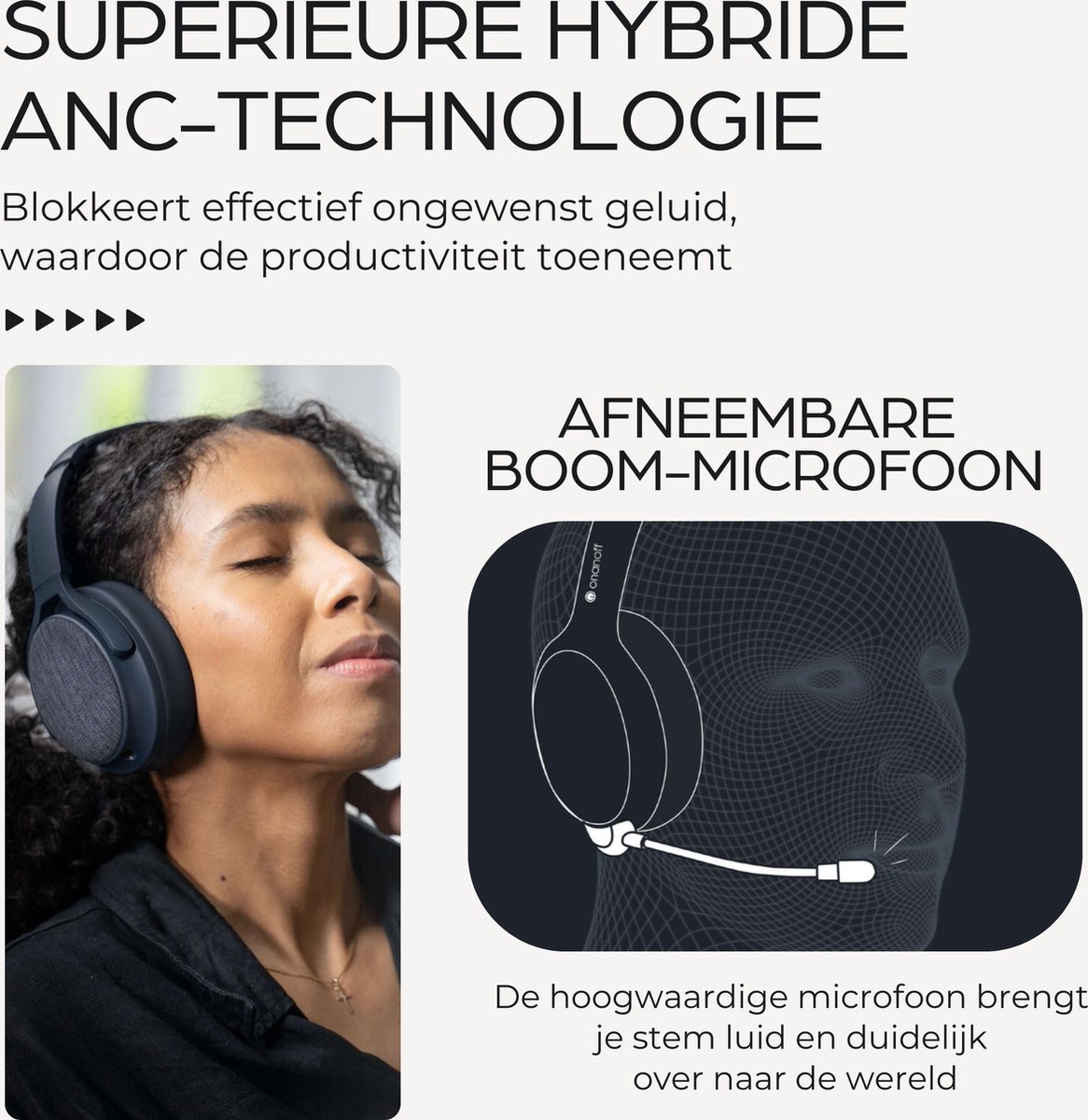 Wat vinden we goed aan de Onanoff FokusPlus Draadloze Headset Deep Blue