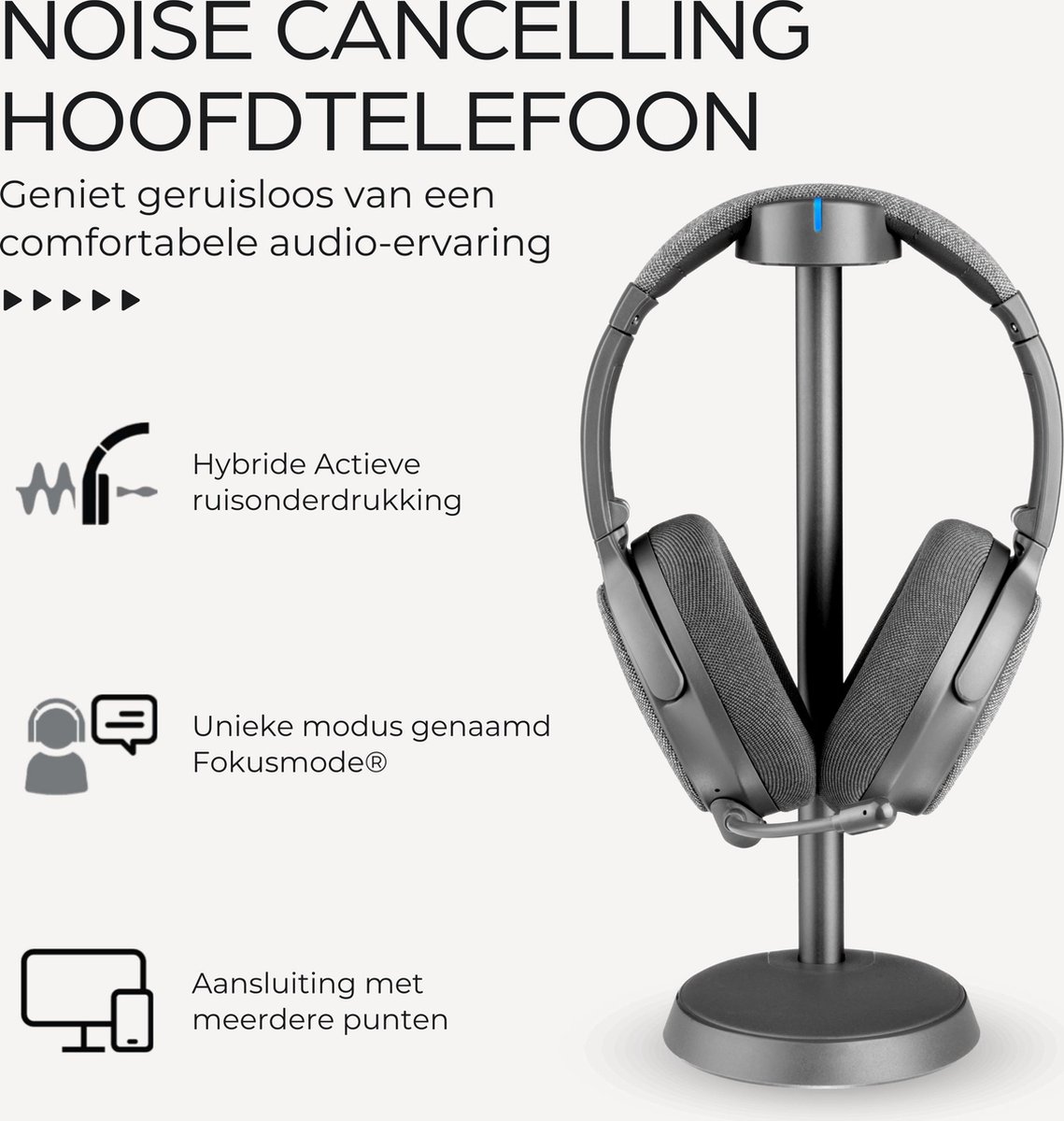 Wat vinden we goed aan de Onanoff FokusPlus Draadloze Headset Grijs