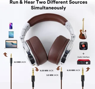 OneOdio Pro40 Silver-Brown Draadloze Over-Ear Koptelefoon