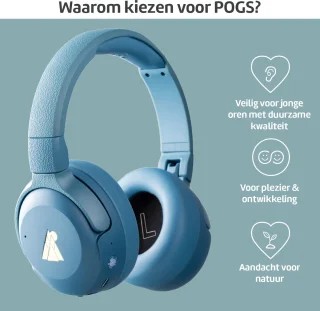 POGS The Turtle draadloze over-ear koptelefoon blauw
