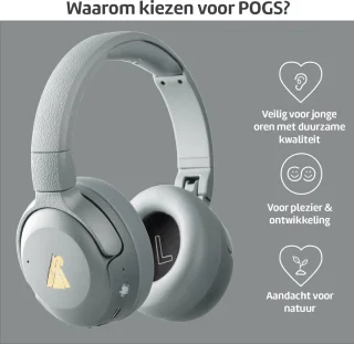 POGS The Turtle Draadloze Over-Ear Koptelefoon Grijs