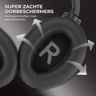 PowerLocus Draadloze Over-Ear Koptelefoon Zwart