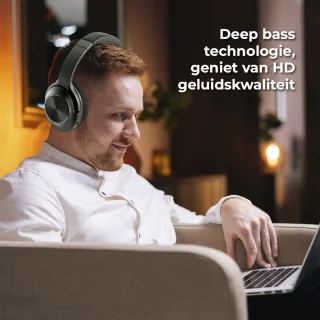 PowerLocus Draadloze Over-Ear Koptelefoon Zwart