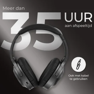 PowerLocus Draadloze Over-Ear Koptelefoon Zwart