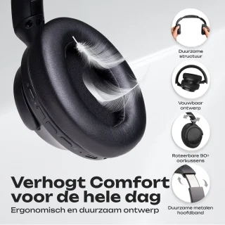 PowerLocus MoonFly Bluetooth Over-Ear Koptelefoon Zwart