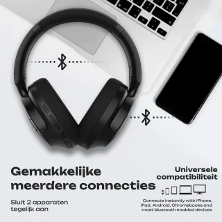 PowerLocus MoonFly Bluetooth Over-Ear Koptelefoon Zwart