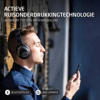 PowerLocus MoonFly Draadloze Over-Ear Koptelefoon Zwart/Grijs