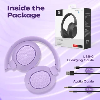 PowerLocus Universe Active Noise Cancelling Over-Ear Koptelefoon Purple