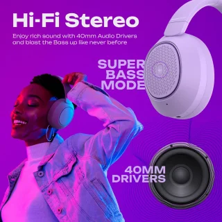 PowerLocus Universe Active Noise Cancelling Over-Ear Koptelefoon Purple